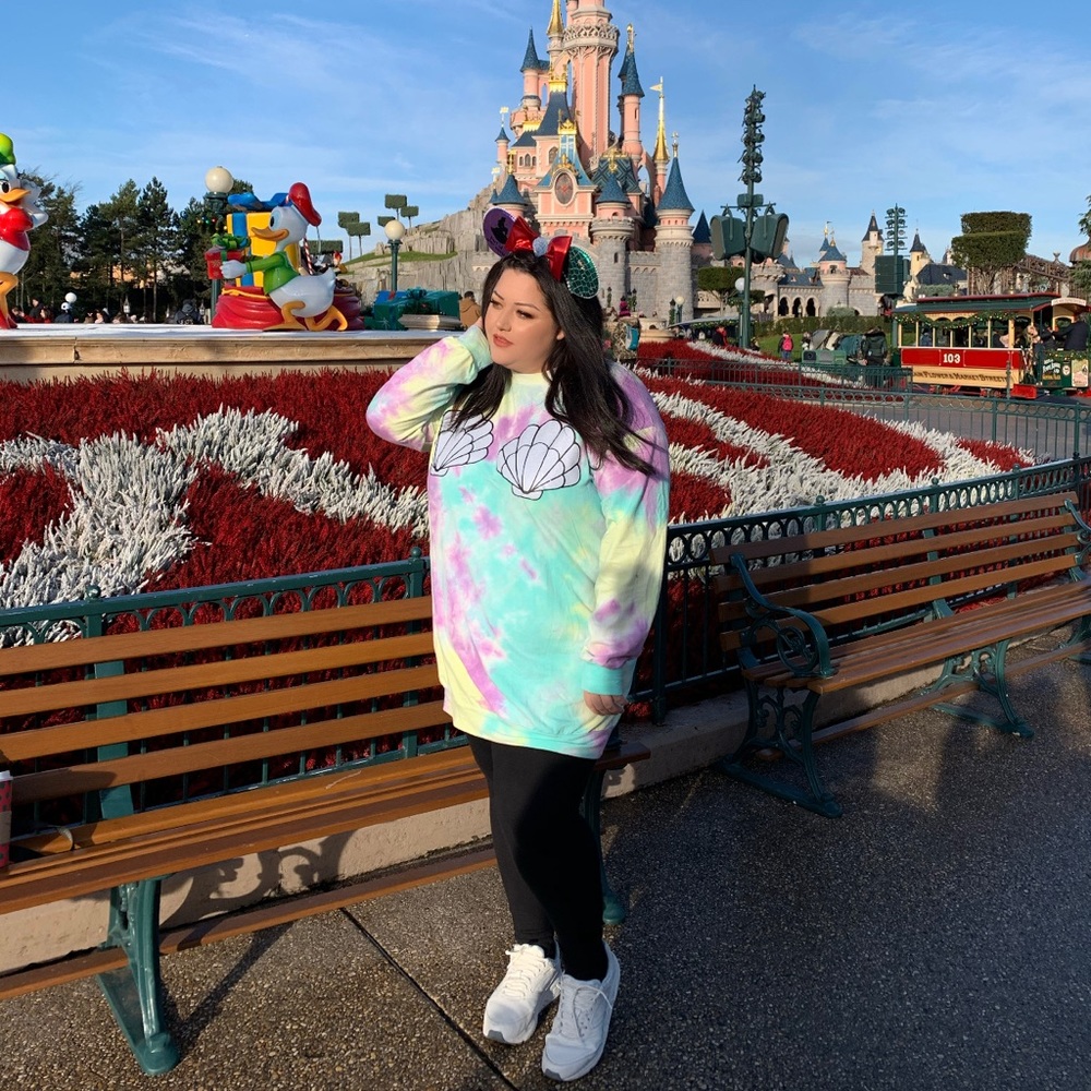 Plus Size Shell Pattern Tie Dye Sweatshirt